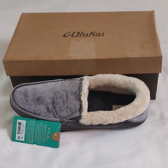 OLUKAI Ku'una Lanui Women's Slipper, Soft Velvet & Dual-Density PU Footbed - Picture 4 of 5